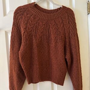 American Eagle Outfitters Rust Cable Knit Sweater